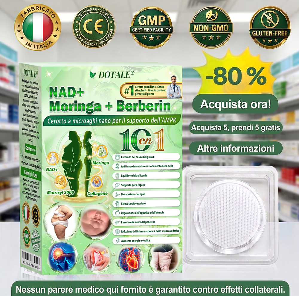 DOTALE®Sono rimaste solo 5 confezioni!Ti offriamo un ulteriore sconto del 30%!Riprendi la tua forma fisica e la tua salute.Se perdi questa occasione, non ne avrai un’altra fino al prossimo anno.