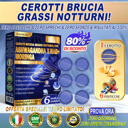 IOWOL® Cerotti brucia grassi notturni! Nessuna pillola, nessuno spreco, nessuno sforzo, risultati garantiti al 100%.
