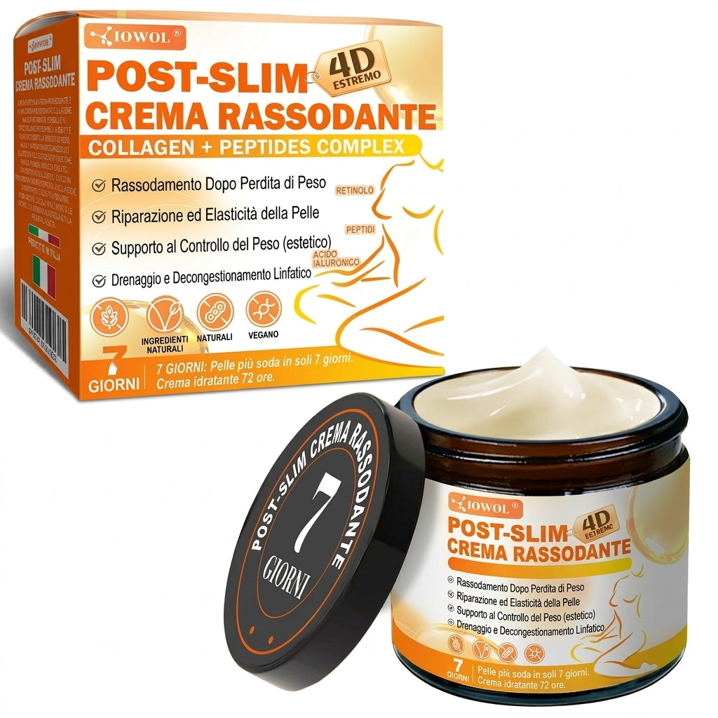 Negozio Ufficiale | IOWOL® Crema Rassodante Post-Dimagrimento con GHK-Cu, Argireline & Matrixyl 3000, peptidi di collagene e principi attivi rassodanti per contrastare la pelle flaccida e cadente dopo il dimagrimento.