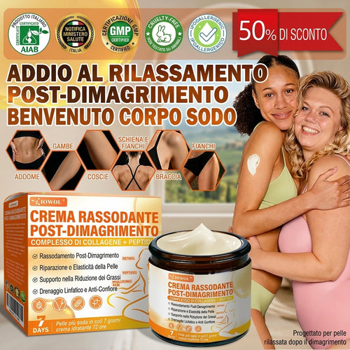 Negozio Ufficiale | IOWOL® Crema Rassodante Post-Dimagrimento con GHK-Cu, Argireline & Matrixyl 3000, peptidi di collagene e principi attivi rassodanti per contrastare la pelle flaccida e cadente dopo il dimagrimento.